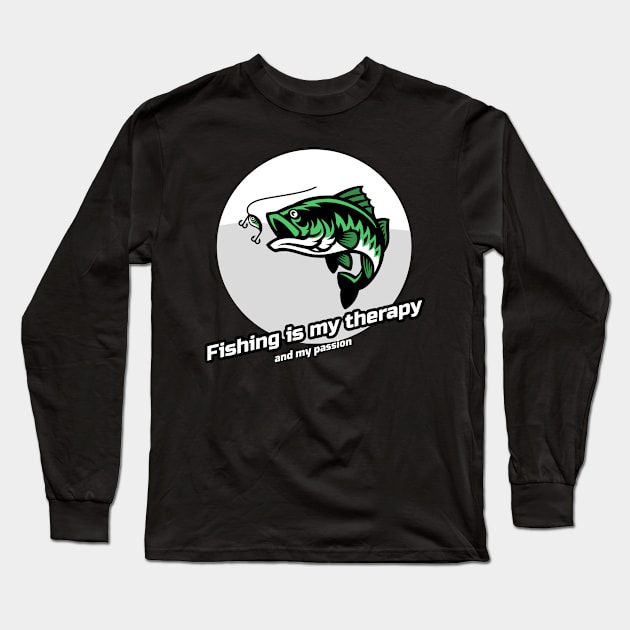 Fishing is my therapy and passion Long Sleeve T-Shirt by Cectees